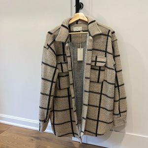 Taupe plaid shacket